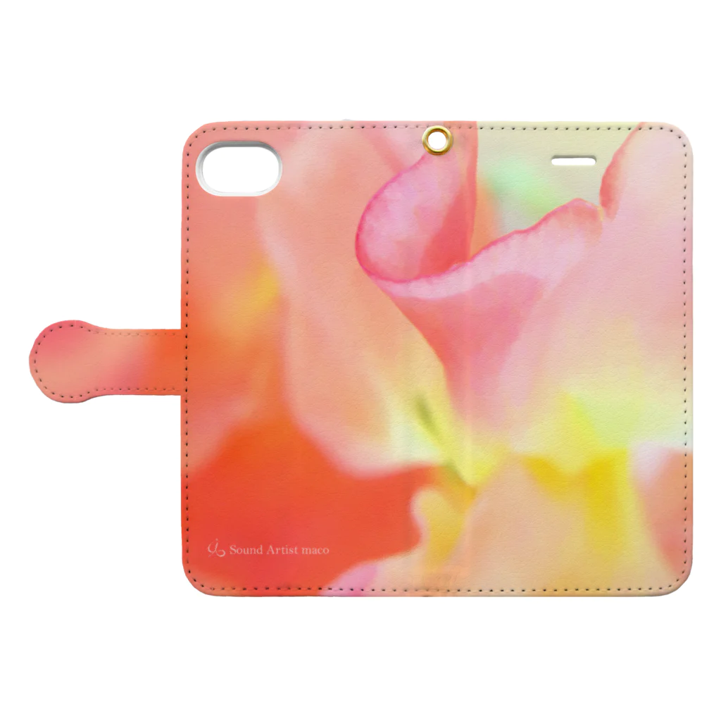 Flowering TAOの燈火【スイトピー】（花の色） Book-Style Smartphone Case:Opened (outside)