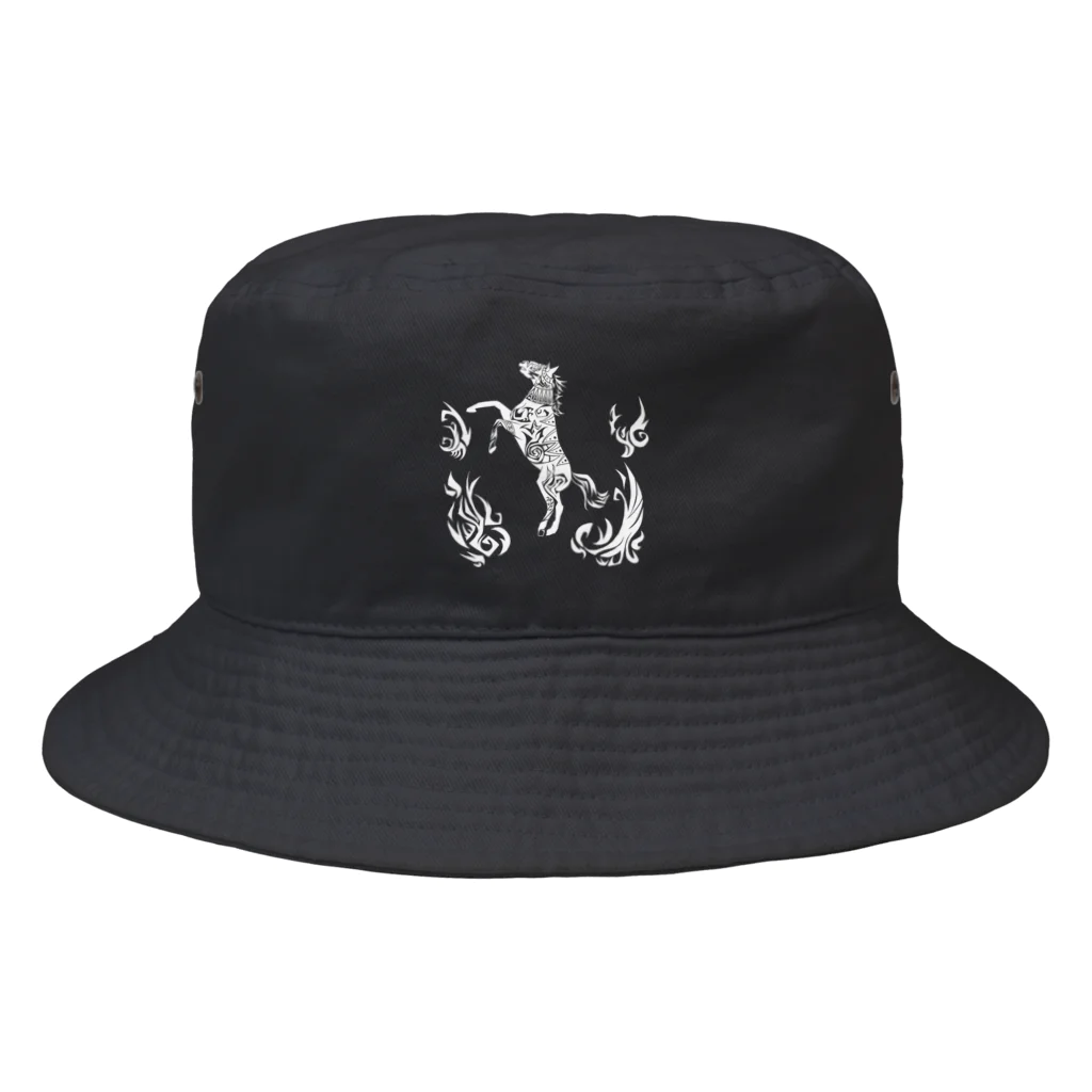 ラルゴのTribal Horse(白) Bucket Hat
