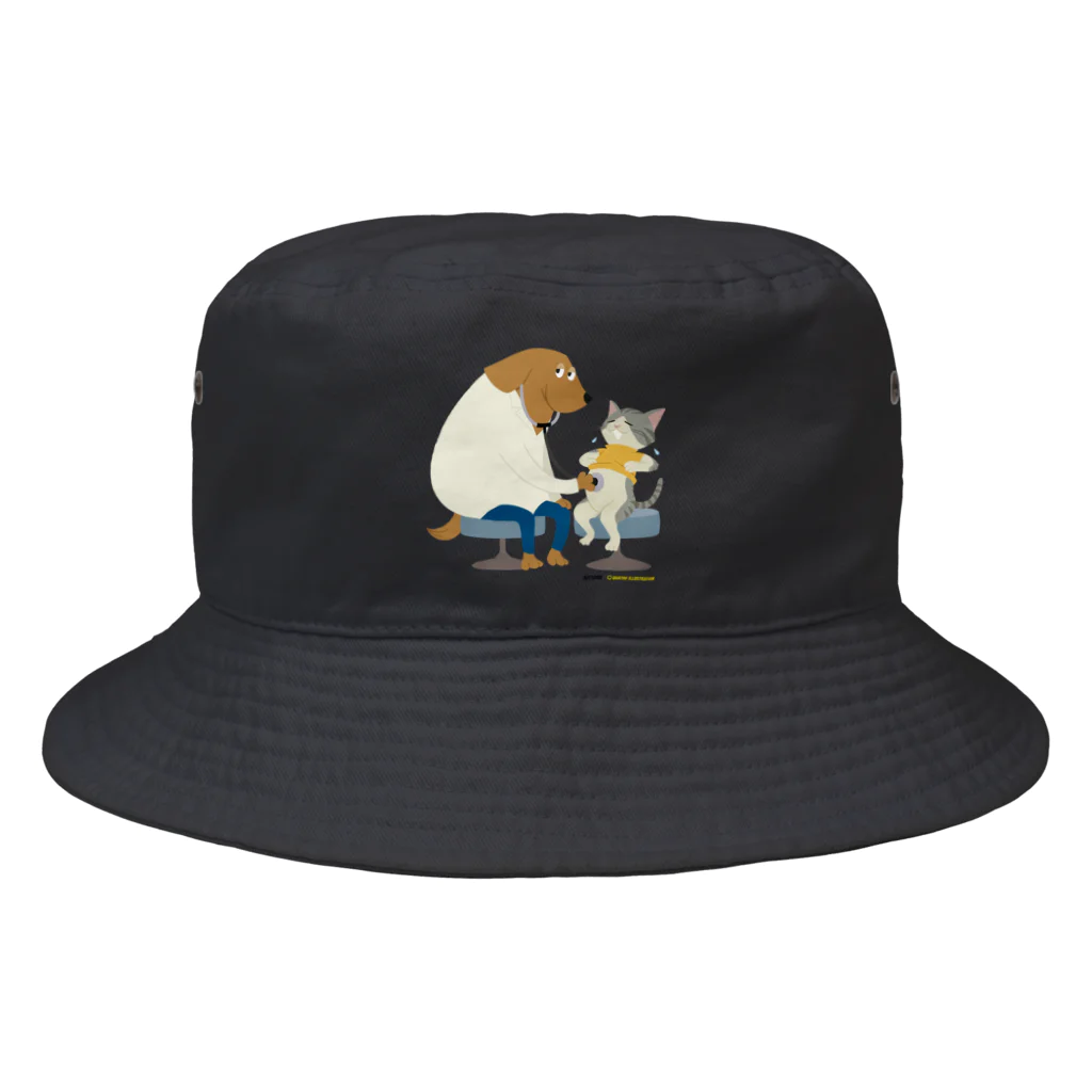 Quatre Illustrationの犬のお医者さん Bucket Hat