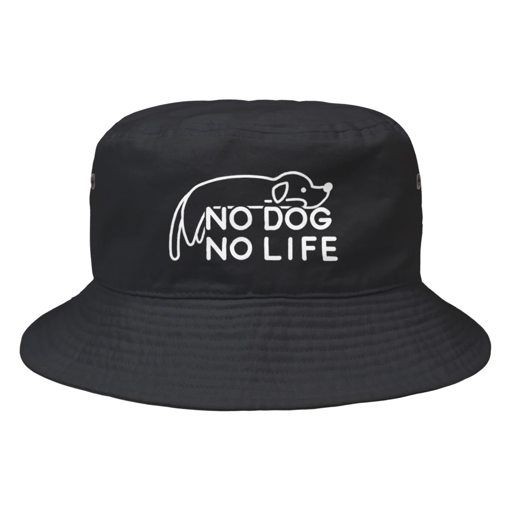 ぽぴーぴぽーのNO DOG NO LIFE(白線) Bucket Hat