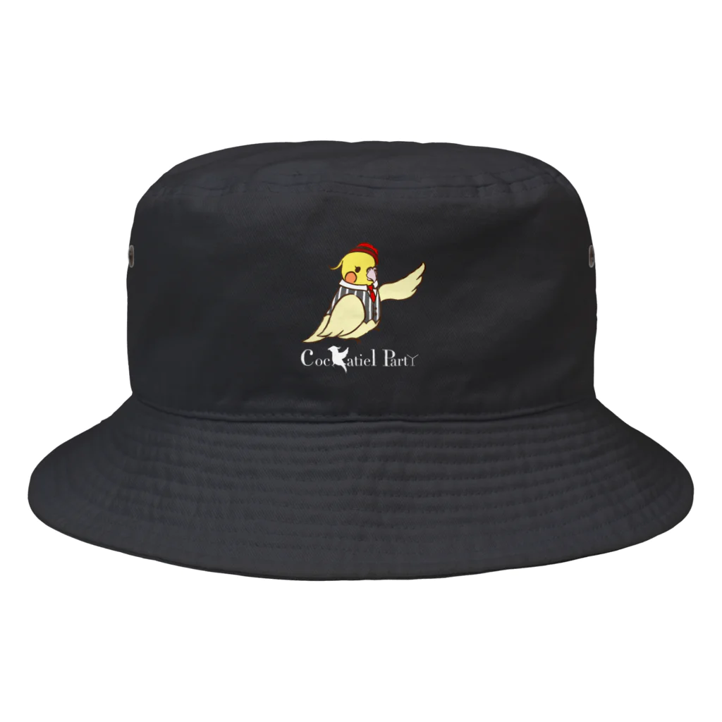 Cockatiel PartYのCockatiel  PartYのビッグロゴアイテム(ロゴ白文字) Bucket Hat