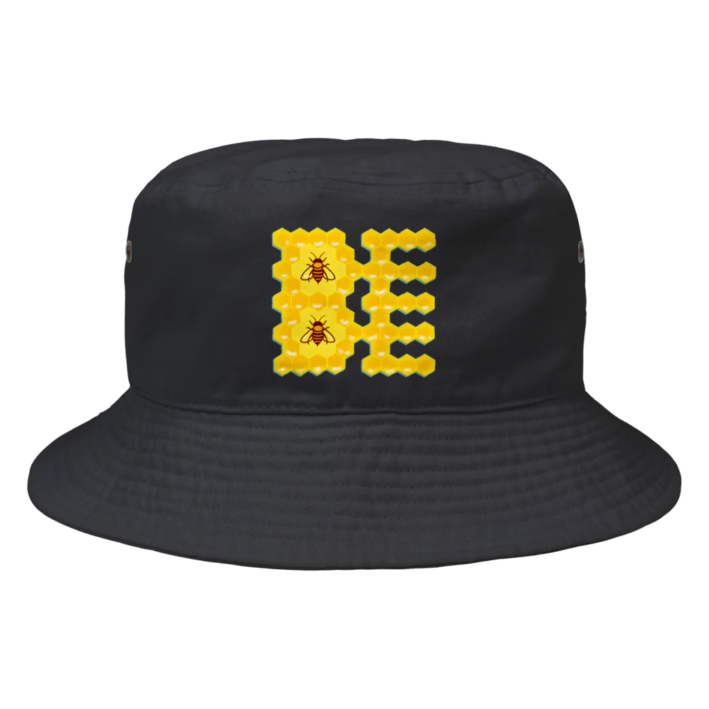 LalaHangeulのハニカム構造(BEE） Bucket Hat