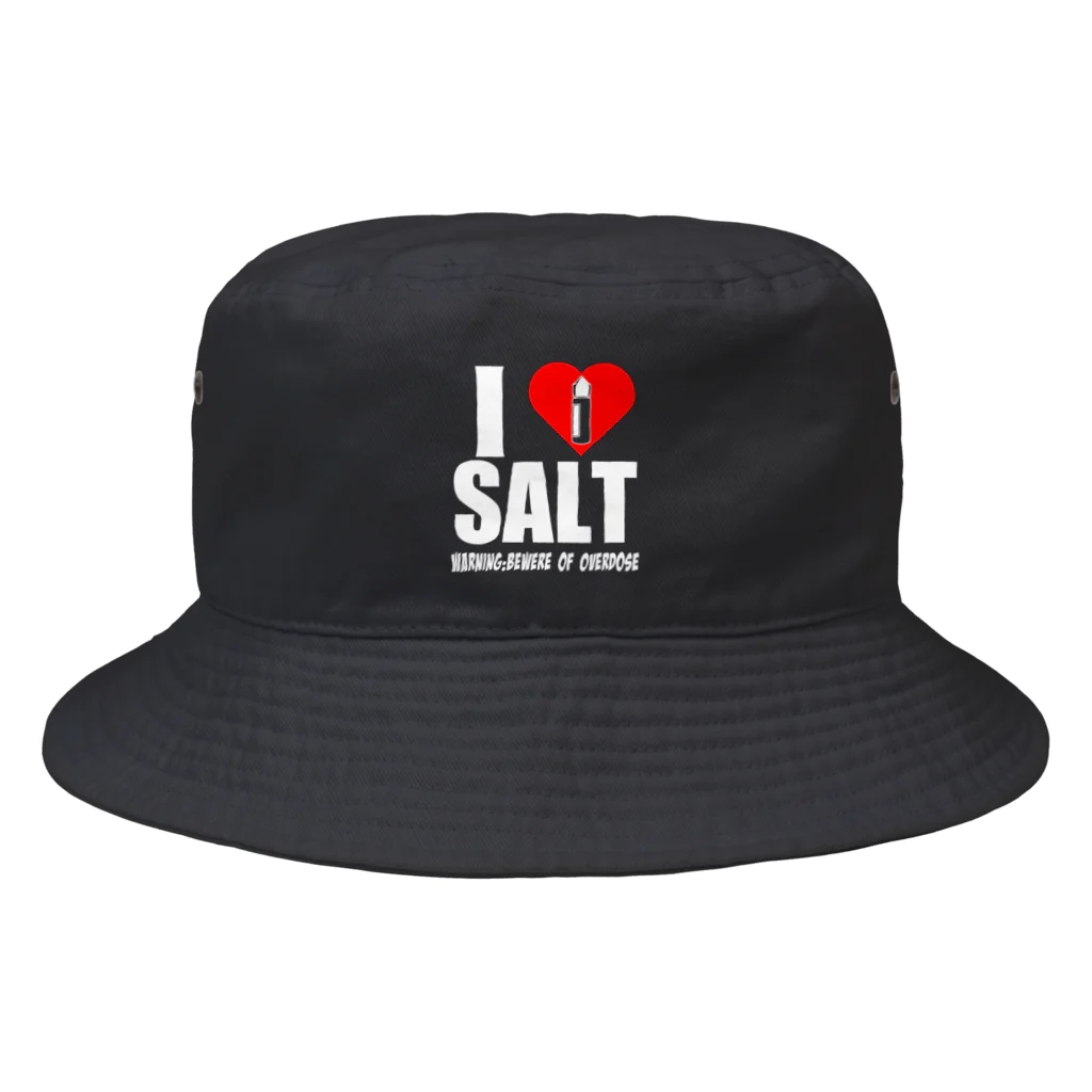 北浜標章製作所【kitahama emblem factory】のI LOVE SALT(黒) Bucket Hat