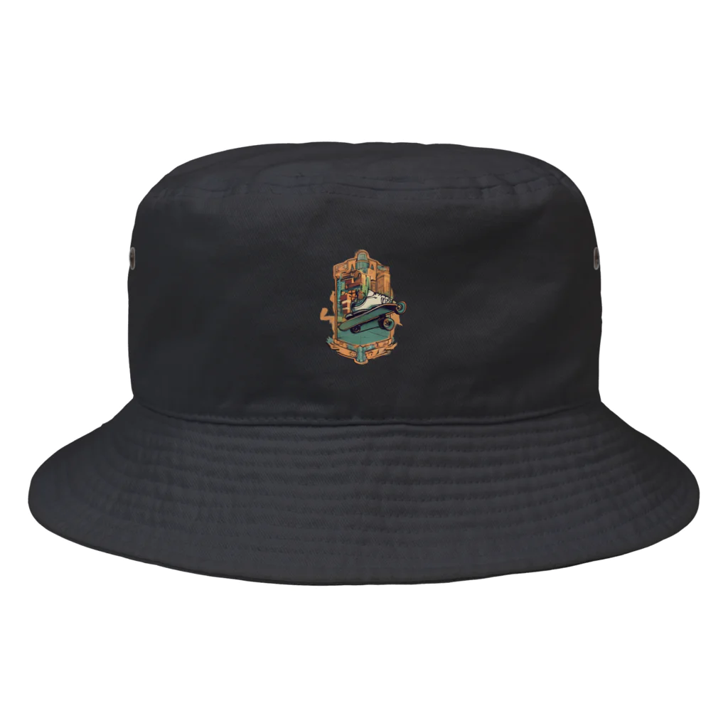 ロゴ屋さんのLAのストリートとスケートボードのデザイン Bucket Hat