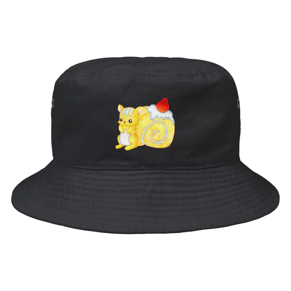 satoayaのアニマルカフェのフードアニマル　ロールケーキリス Bucket Hat