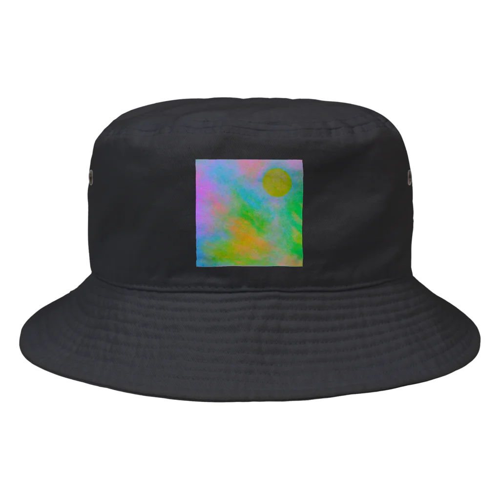 水草のサイケデリックな満月 Bucket Hat