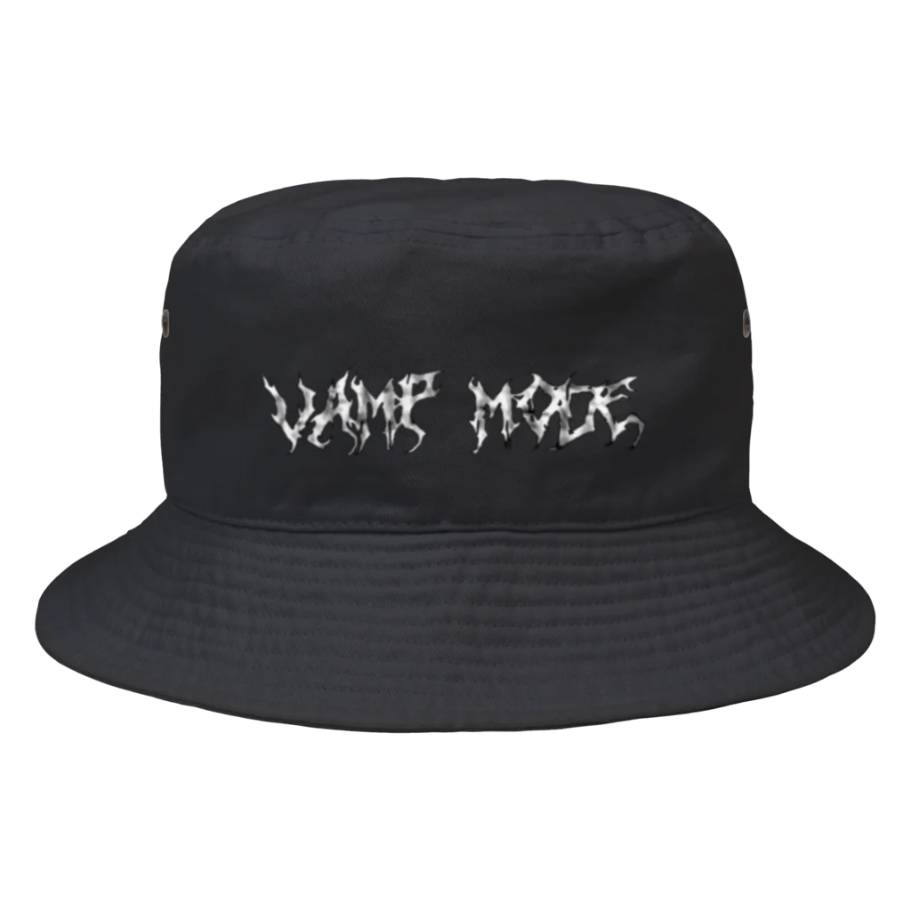 Vamp ModeのLogo (WHITE) Bucket Hat (BLACK) バケットハット