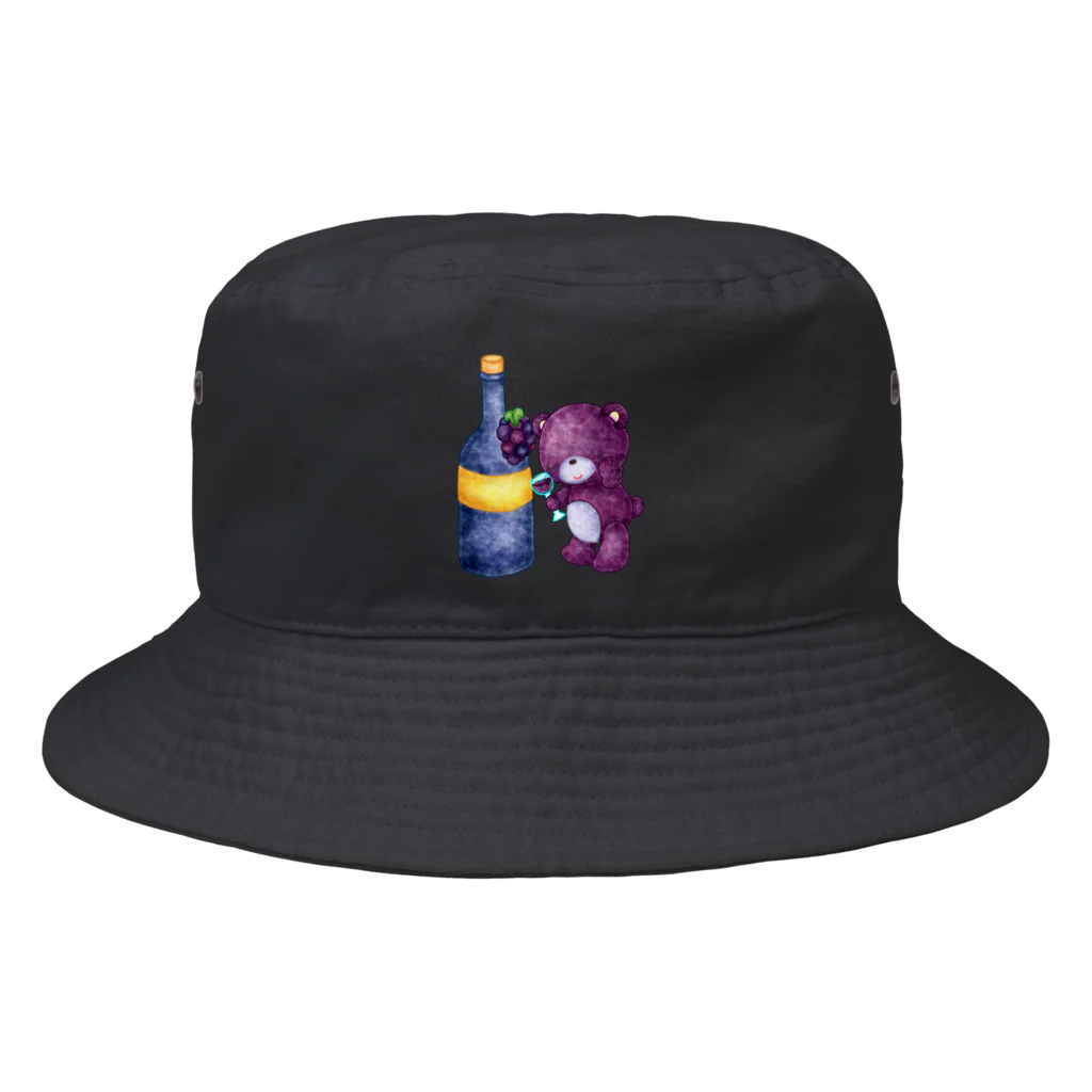 satoayaのアニマルカフェのドリンクマ　ワイン Bucket Hat