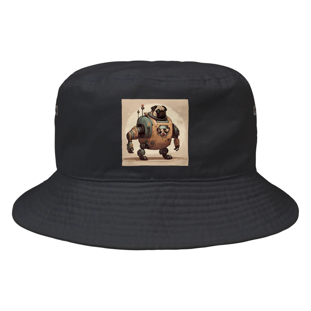 PUGおやじのロボパグ出動 Bucket Hat