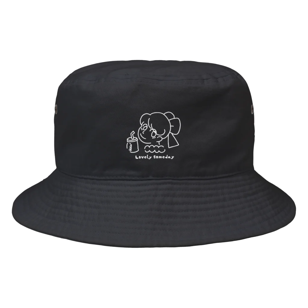 LovelySomedayのラブサムのポップデザイン（白） Bucket Hat