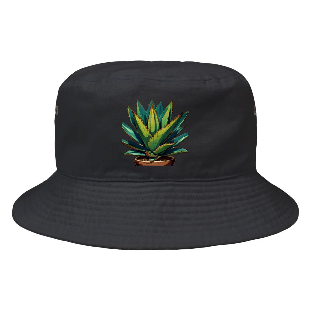 green artist のプランツパラダイスグリーンアガベ Bucket Hat