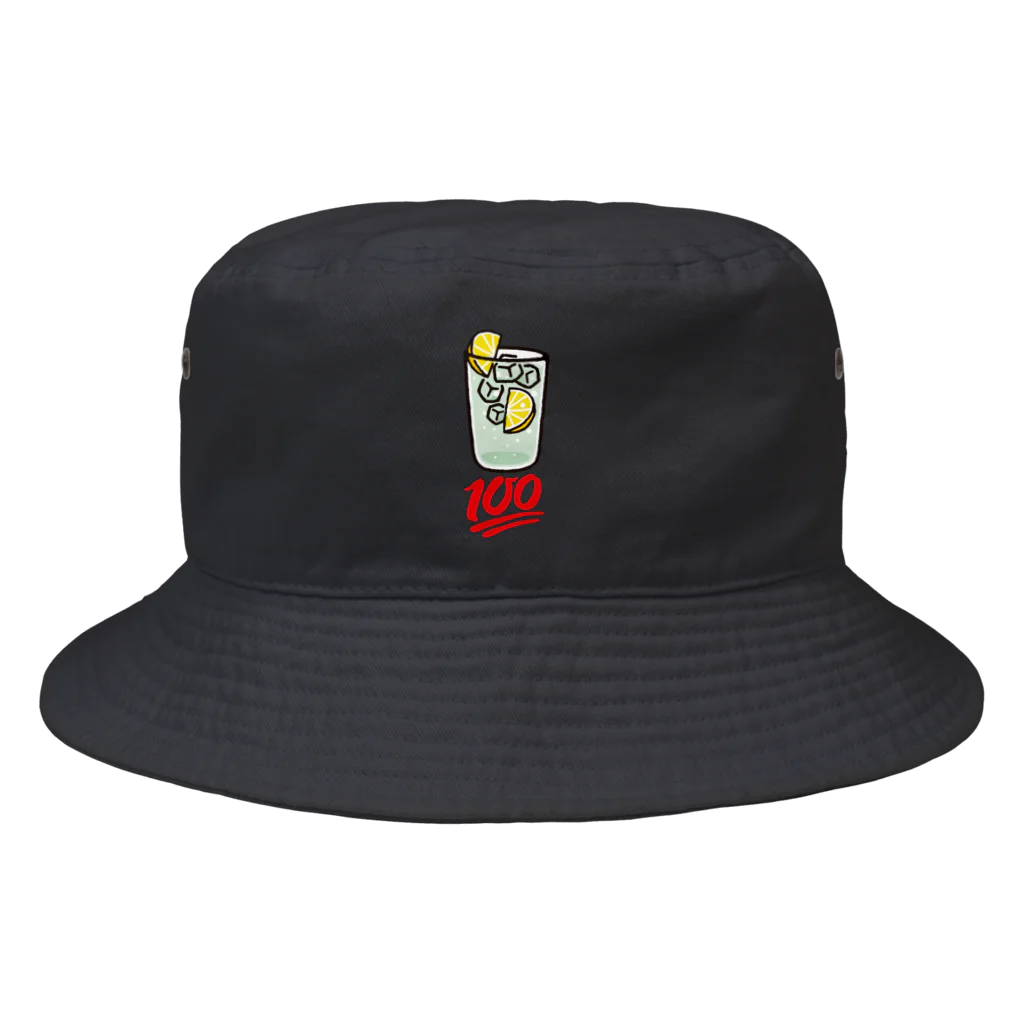 tonikakusakeのレモンサワー100点 大きいロゴ Bucket Hat