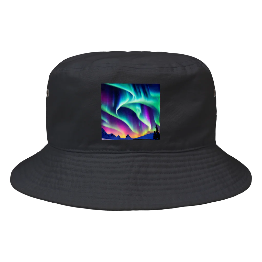 のんびりアート工房の北極のオーロラ Bucket Hat