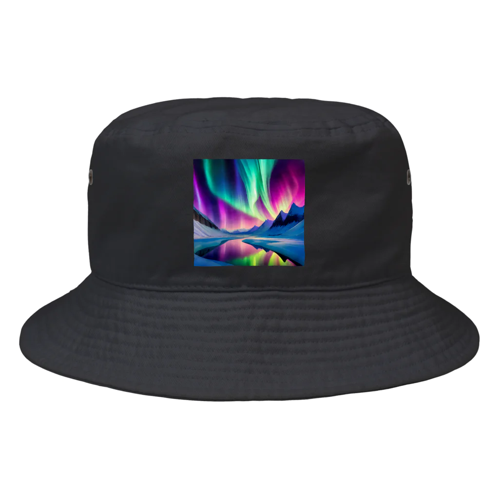 のんびりアート工房の北極のオーロラ Bucket Hat