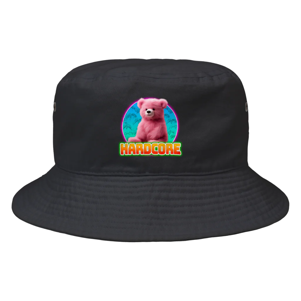 てくのちゃんのHARDCOREピンクのクマちゃん Bucket Hat