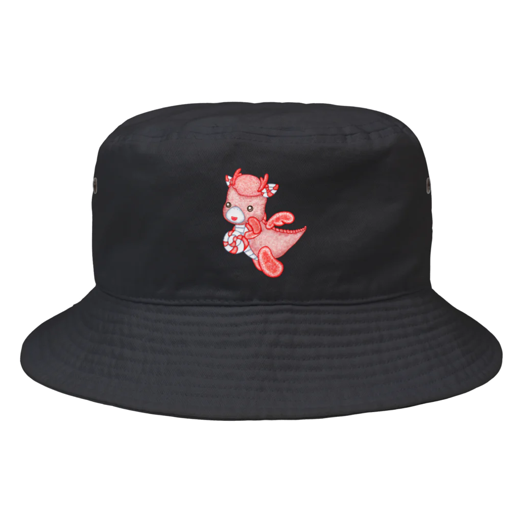 satoayaのアニマルカフェのキャンディードラゴン　赤 Bucket Hat