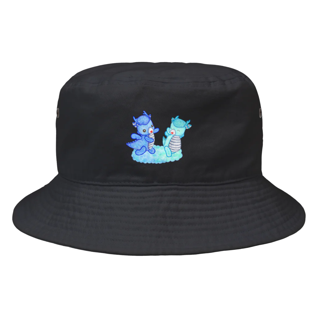 satoayaのアニマルカフェのキャンディードラゴン　青 Bucket Hat