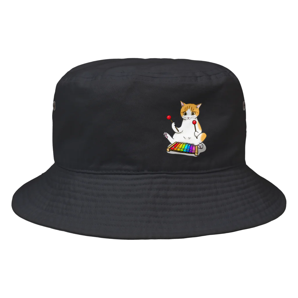 Ａｔｅｌｉｅｒ　Ｈｅｕｒｅｕｘの木琴を叩く猫 Bucket Hat