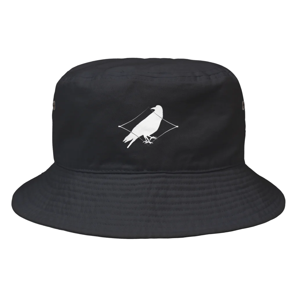 Cafe BAR カラスのCafeBARカラス ロゴ 白字 Bucket Hat