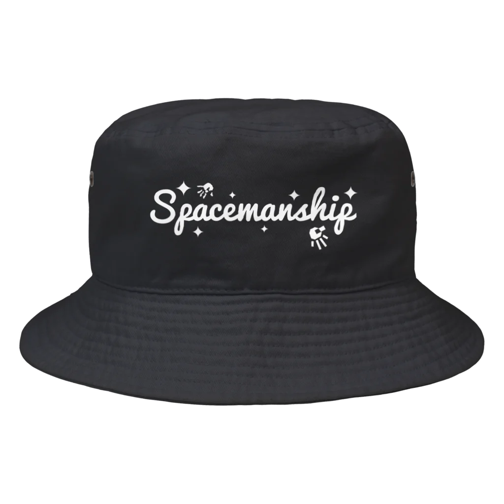 Spacemanship shopのSpacemanship logo White スペースマンシップ　ロゴ　白 Bucket Hat