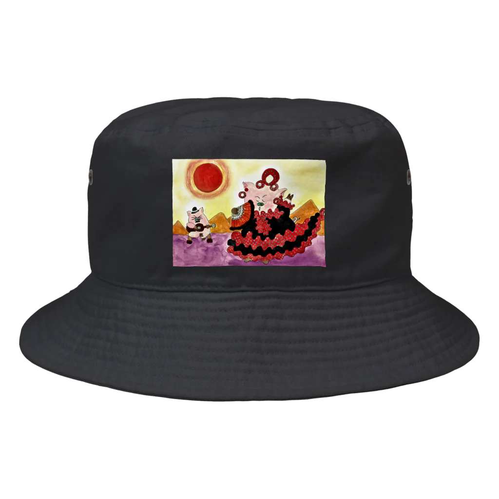 花と雲のフラメンコドロシー灼熱の太陽 Bucket Hat
