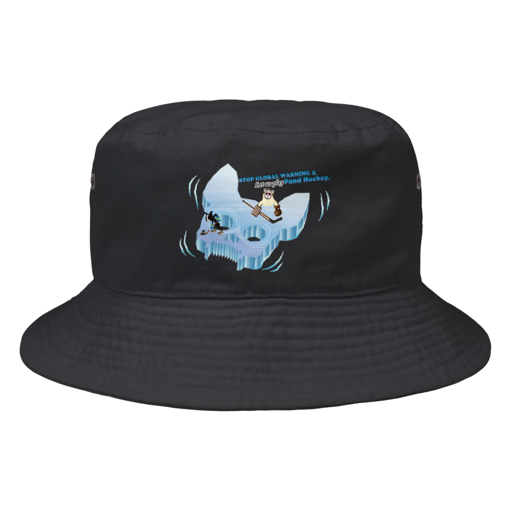 Hustle HockeyのPond Hockey Stop Global warming  Bucket Hat