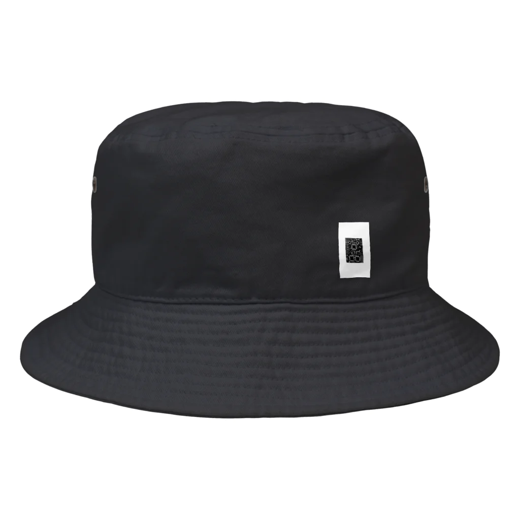 I~make~の機械柄（モノクロ） Bucket Hat