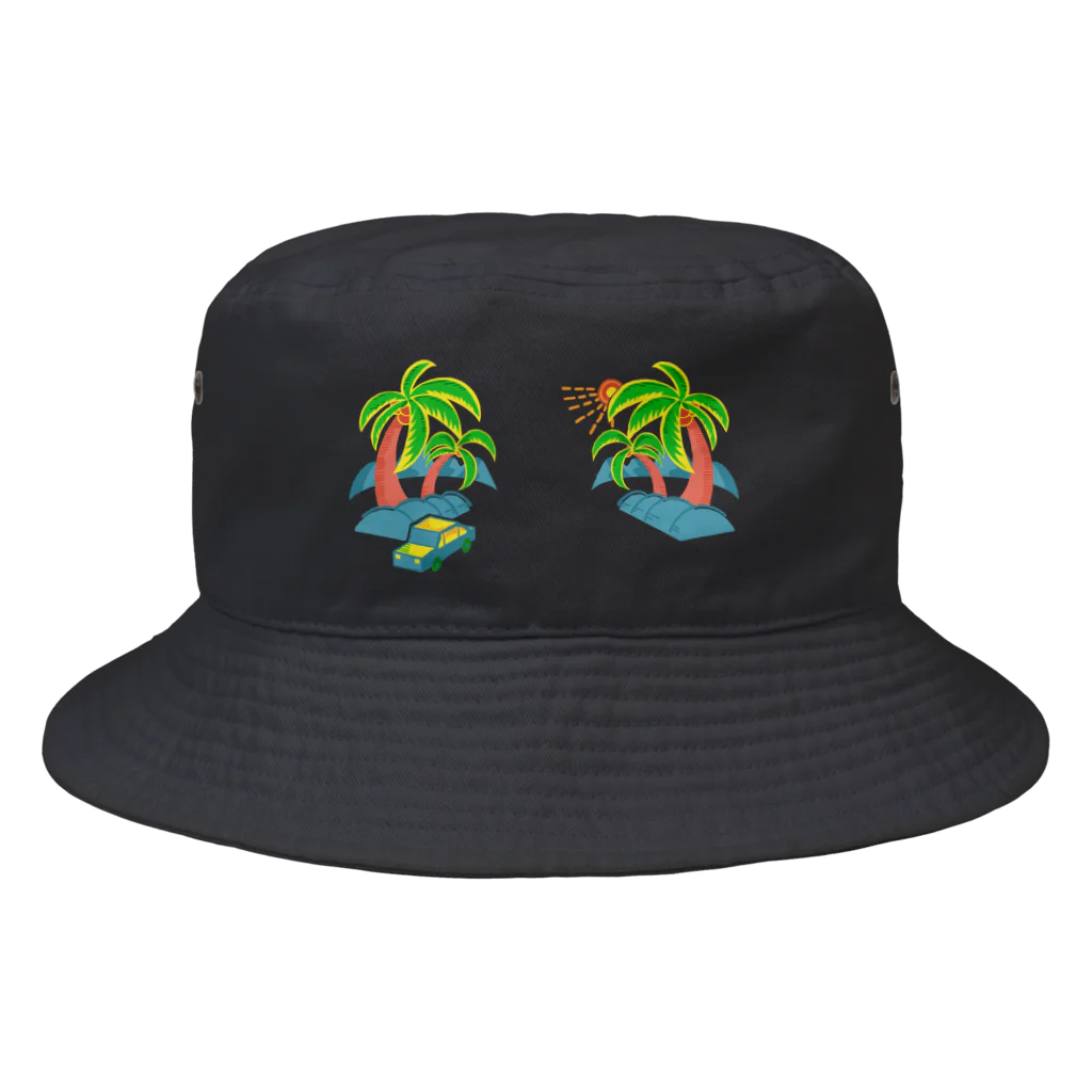 スロータイプ書店 Slowtype Booksのゆるスカ パームツリー 180 Bucket Hat