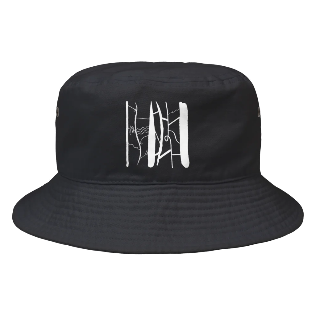 RIRI_designのあみだくじ（白 ホワイト） Bucket Hat