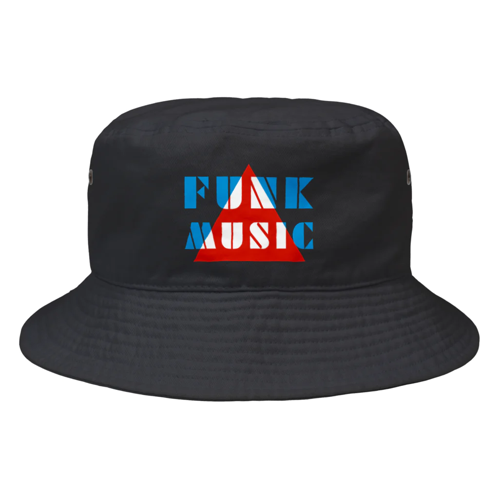 SANKAKU DESIGN STOREの赤青/青赤 とんがり FUNKMUSIC。 A バケットハット