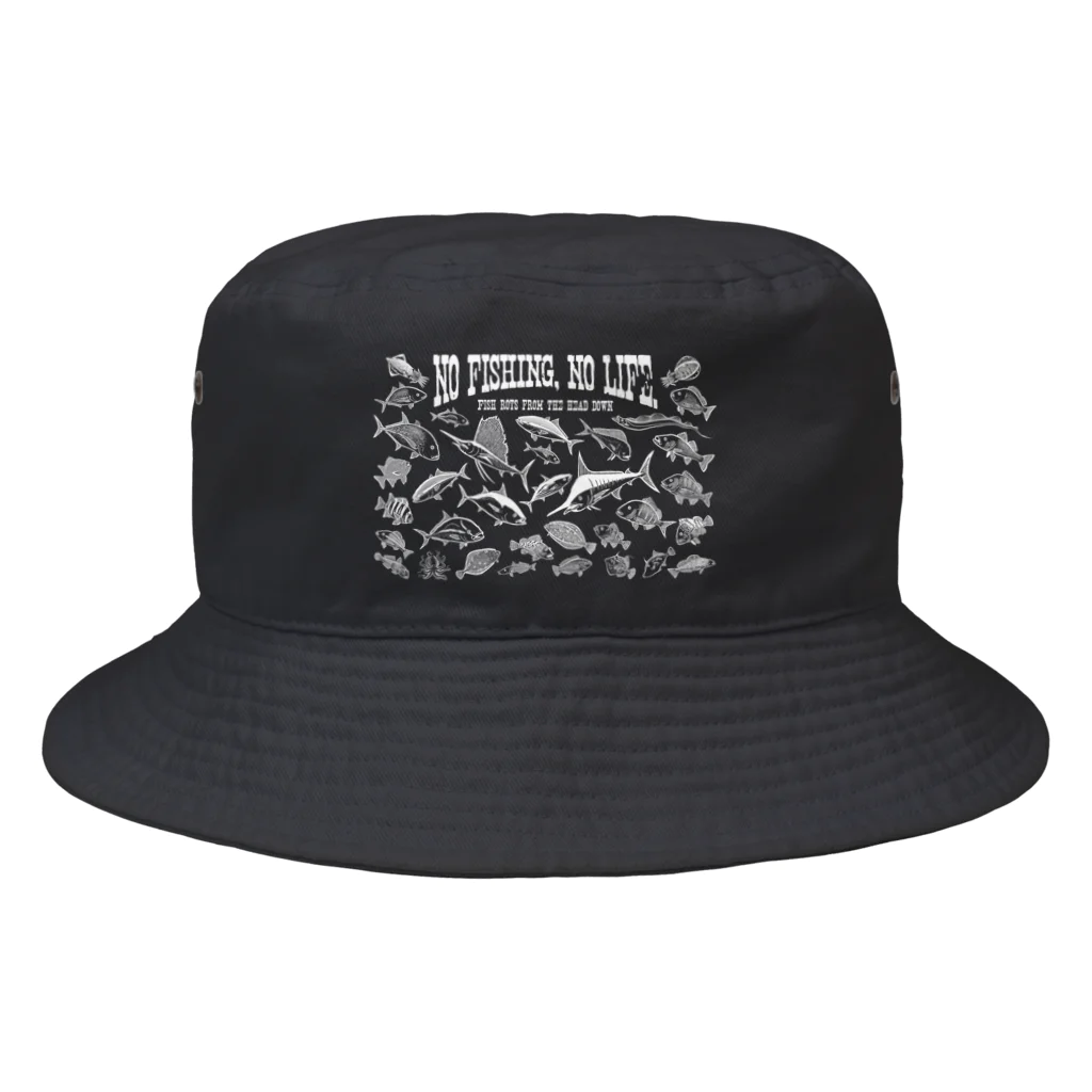 猫と釣り人のSaltwater fish_3W_BG Bucket Hat