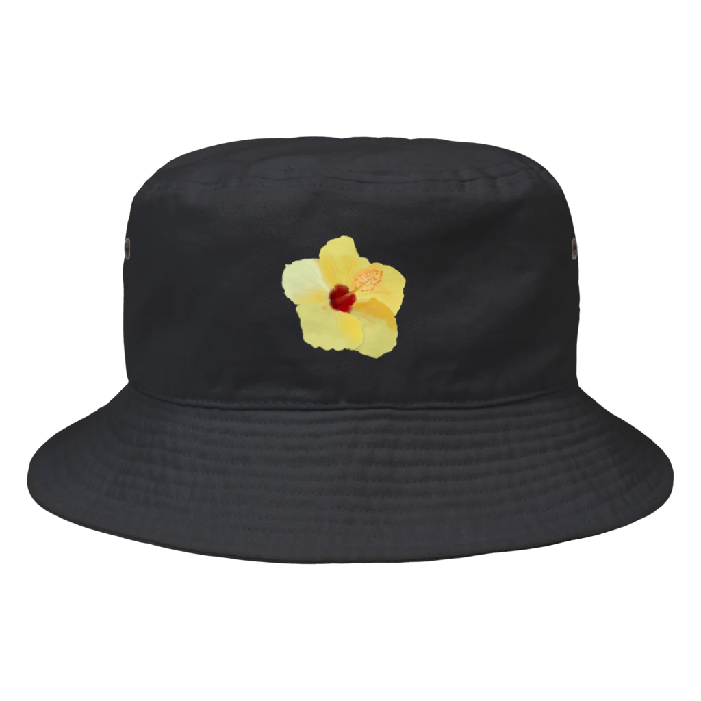 9th Waveの黄色いハイビスカス Bucket Hat