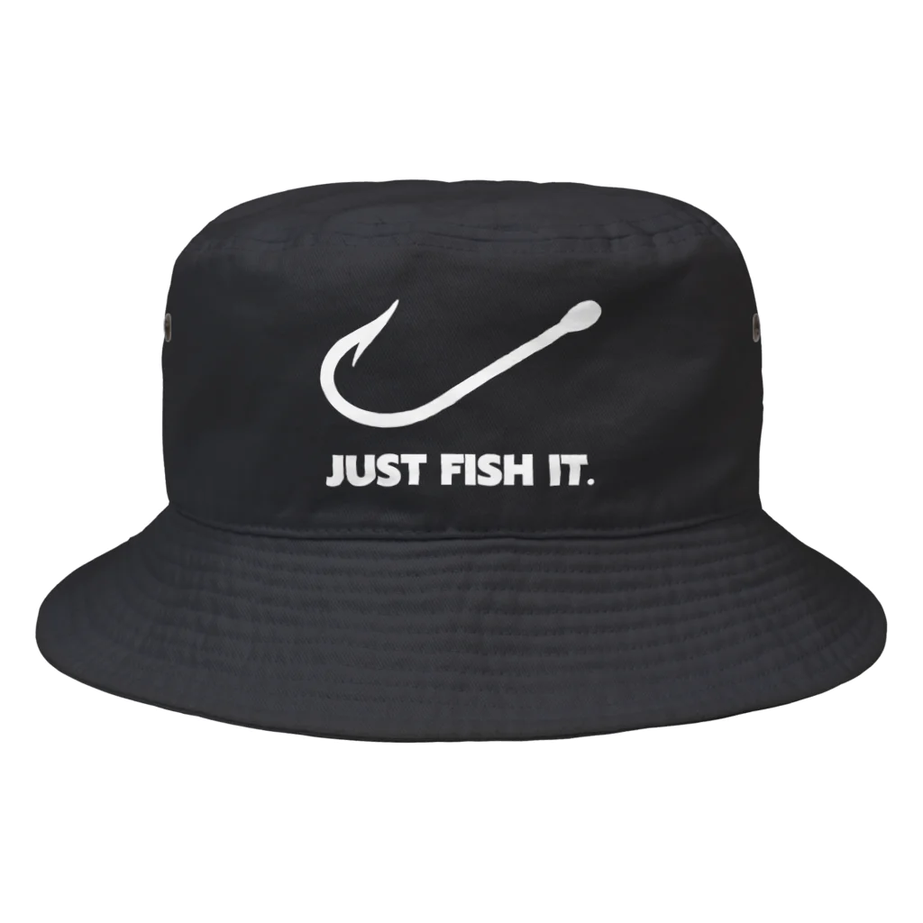 gemgemshopのJUST FISH IT (白) バケットハット