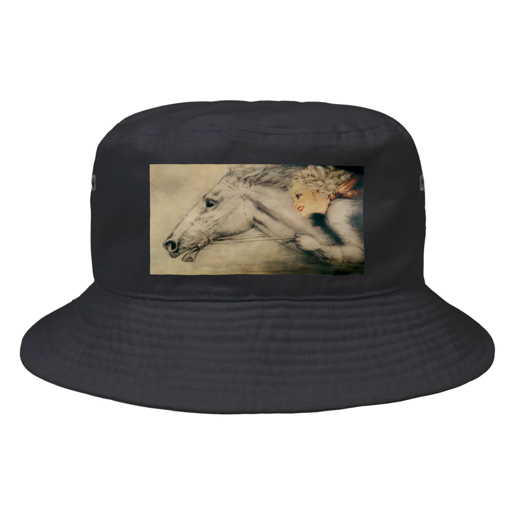 世界の絵画アートグッズのルイ・イカール 《サラブレット》 Bucket Hat