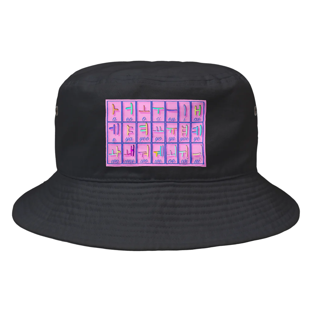 LalaHangeulのハングル母音とローマ字の対応表 Bucket Hat