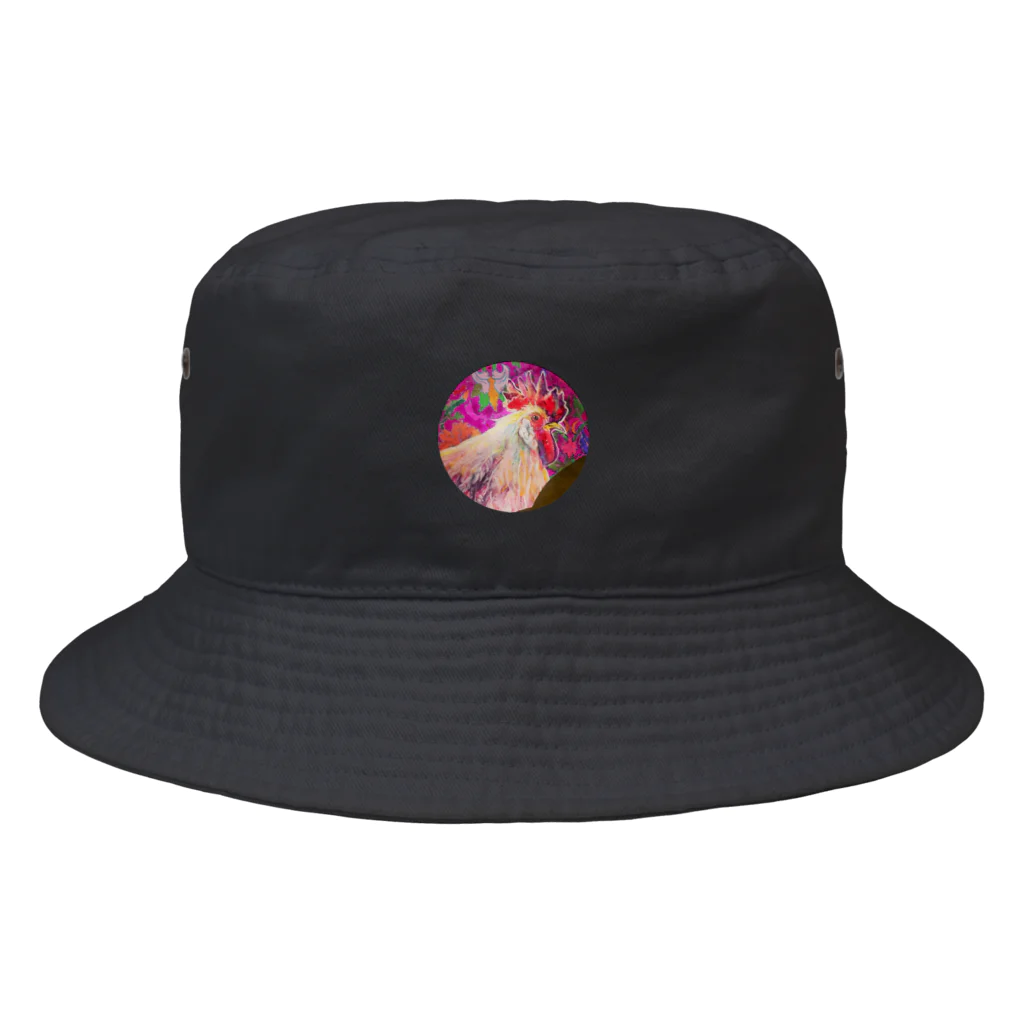 蛍烏賊屋の絨毯柄と鶏 Bucket Hat