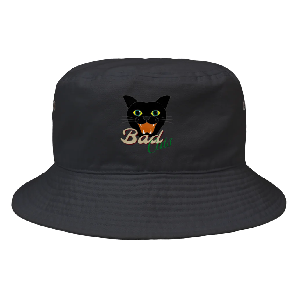 【ワル☆ネコ】の【ワル☆ネコ】クロちゃんロゴ Bucket Hat