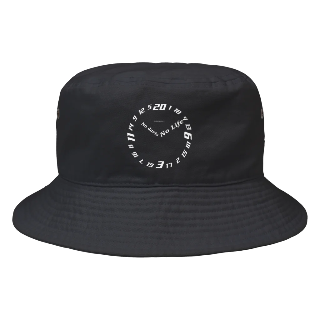 SWEET＆SPICY 【 すいすぱ 】ダーツのNO DARTS NO LIFE ーTIME ー【白】 Bucket Hat