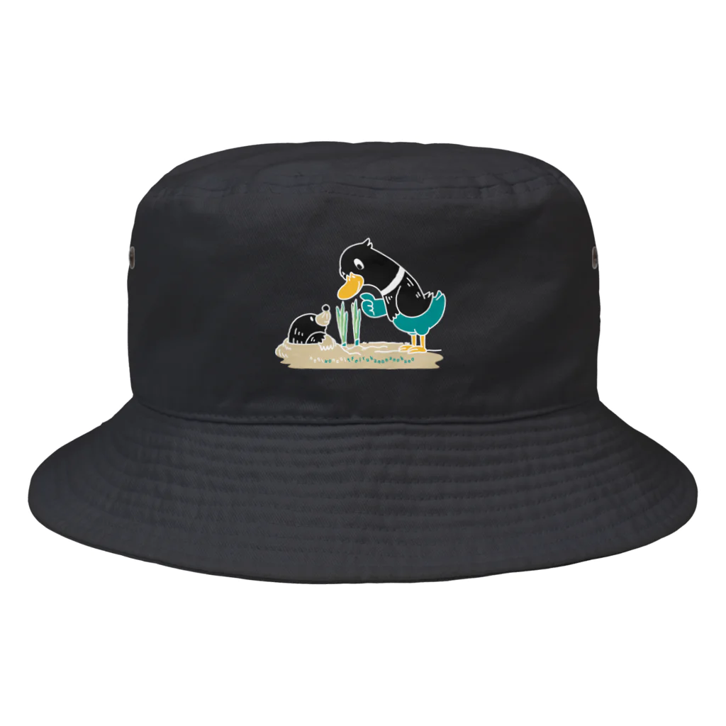 イラスト MONYAAT のネギを値切っている鴨カモかもCL Bucket Hat