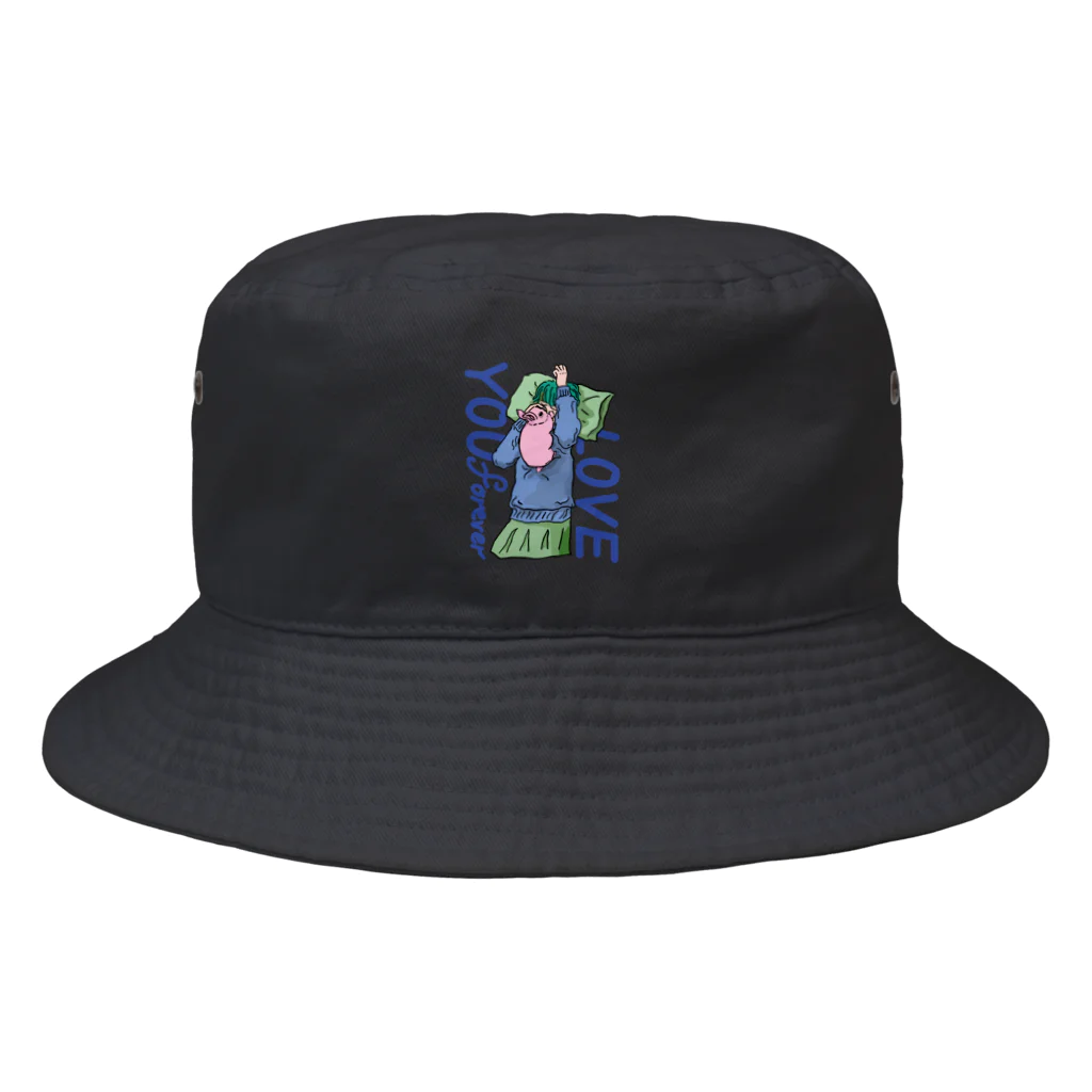 寝不足うさぎのLOVE YOU forever,MOMOKO Bucket Hat