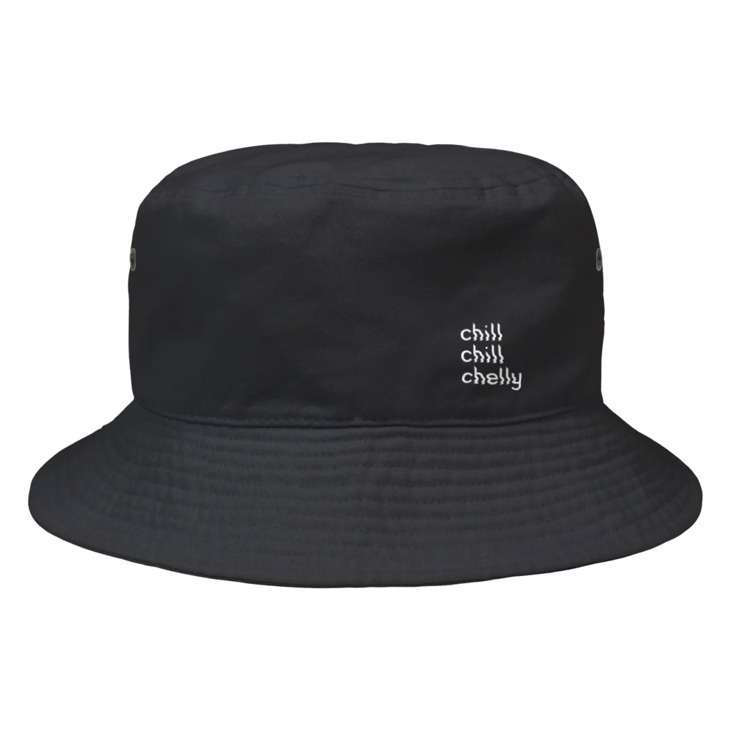 chill chill chellyのlogo_White Bucket Hat