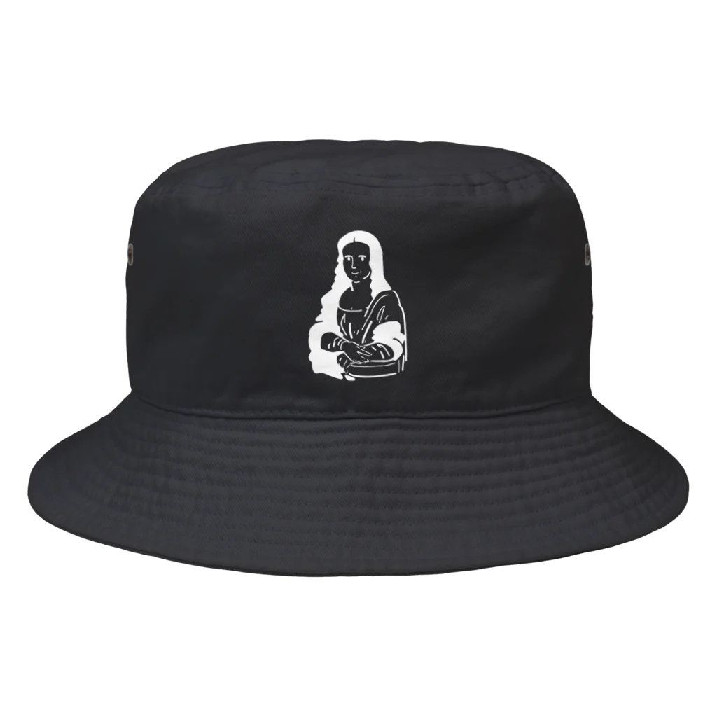 山形屋米店のモナリザ【白プリント】 Bucket Hat