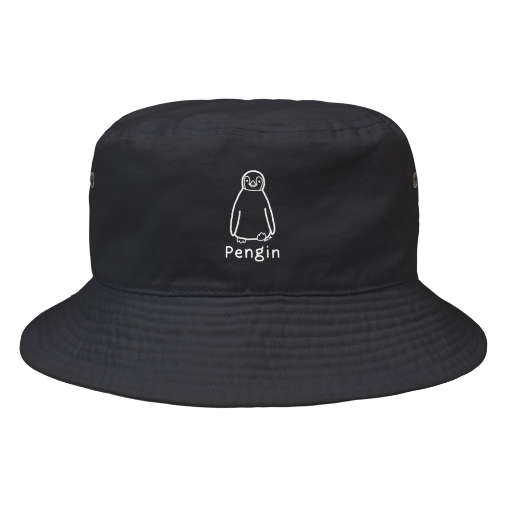 MrKShirtsのPengin (ペンギン) 白デザイン Bucket Hat