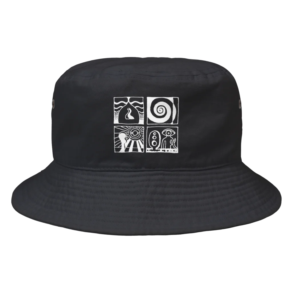 太陽の眼の太陽の眼 文字絵(白/前面) Bucket Hat