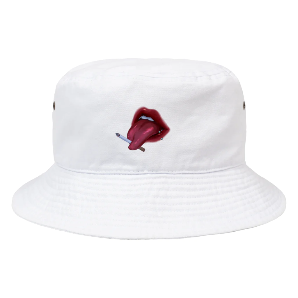 牛乳屋さんの蛇舌と煙草（ホワイト） Bucket Hat