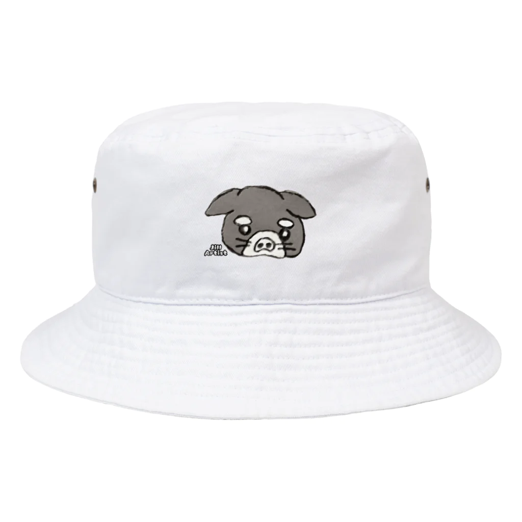 【ホラー専門店】ジルショップの犬＊イラスト＊鉛筆画＊絵＊ブサカワ Bucket Hat