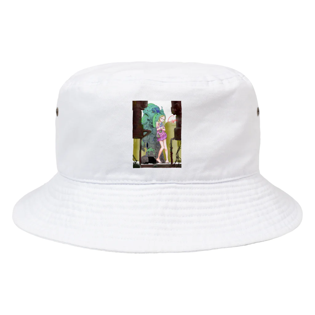 Gazouのアイテムショップのロボットと少女 Bucket Hat