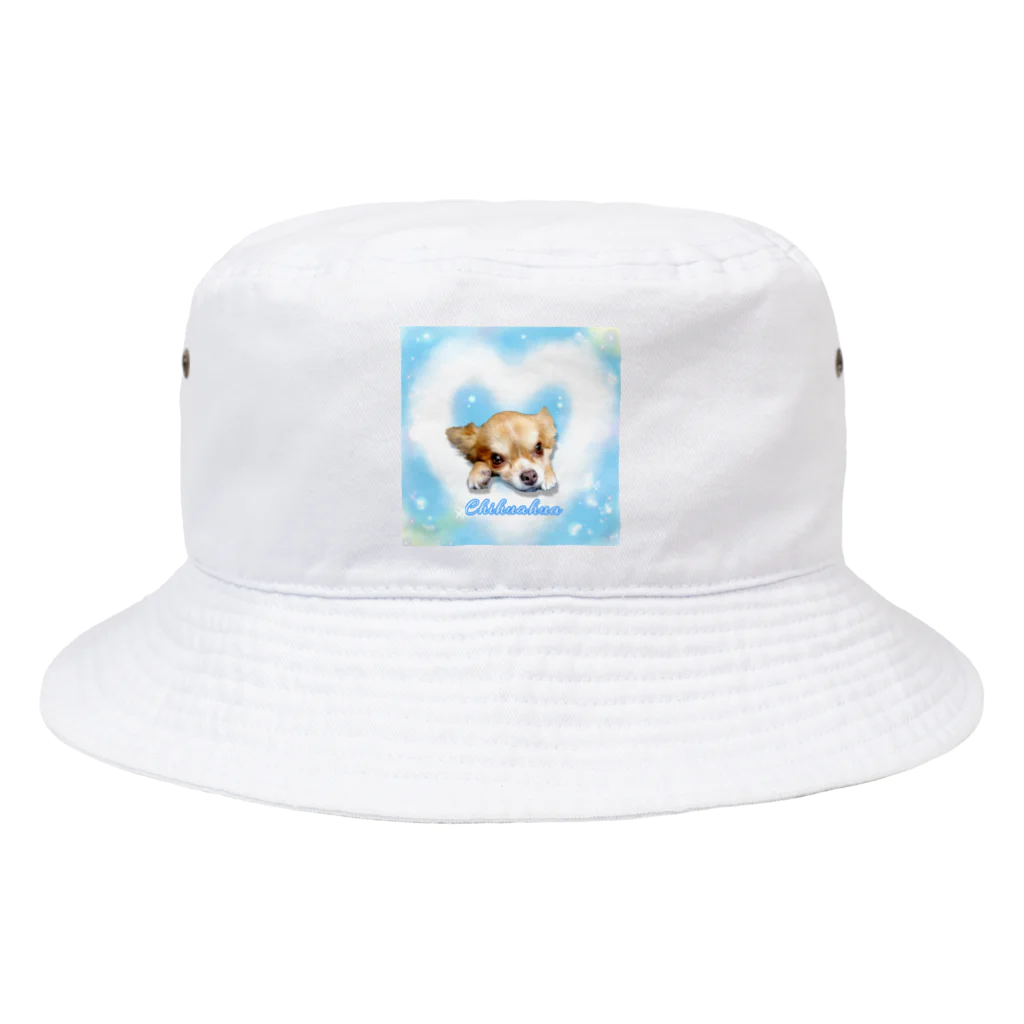 ガゥガゥちゃんの雲ハートとチワワ Bucket Hat