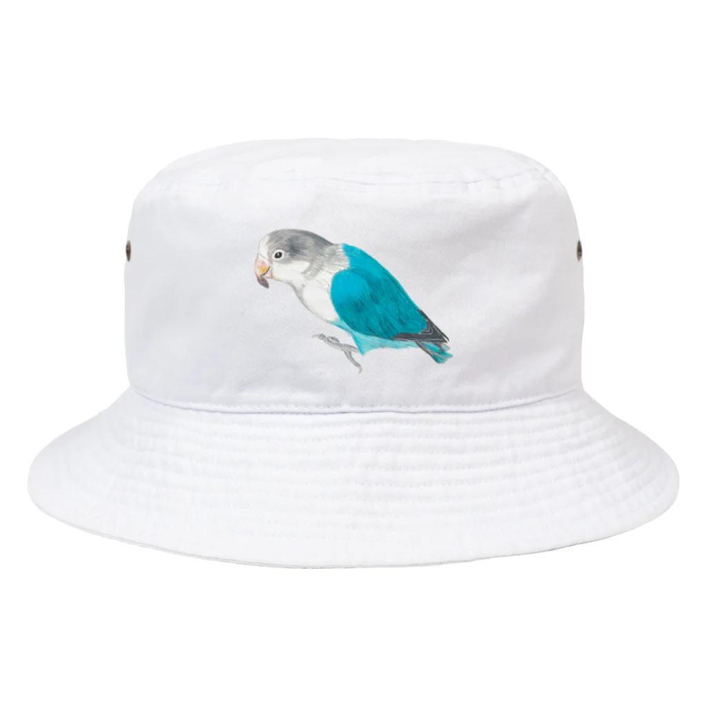 森図鑑の[森図鑑] ブルーボタンインコと種 Bucket Hat