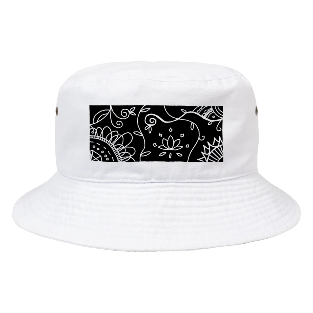 maru houseのアジアン風モノクロ Bucket Hat